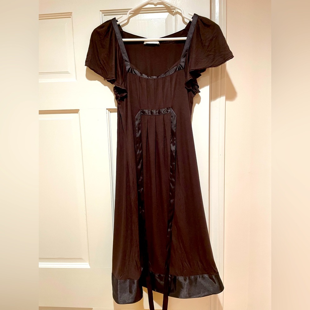 Promod dress with satin type neckline and fringe